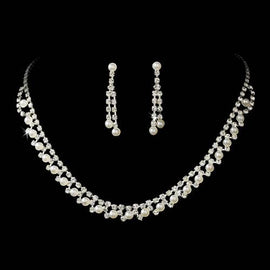 Simple Elegance Crystal & Pearl Bridal Jewelry Set