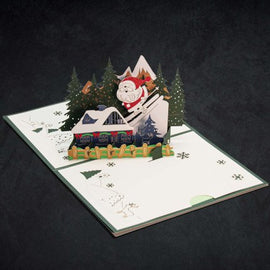 Big Santa in Sleigh 3-D Greeting Card