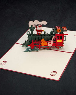 Christmas Train 3-D Greeting Card