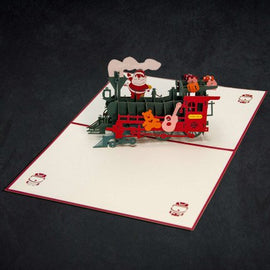 Christmas Train 3-D Greeting Card