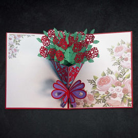 Rose Bouquet 3-D Greeting Card