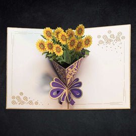 Sunflower Bouquet 3-D Greeting Card