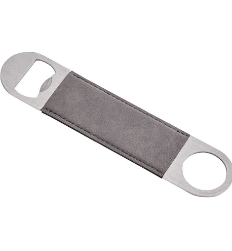 Grey Leatherette Stainless Steel Bottle Opener - 7