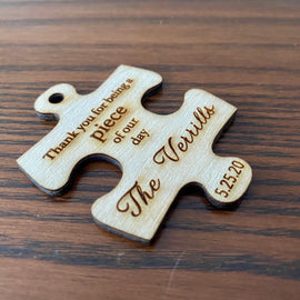 Wooden Puzzle Piece Wedding Favor