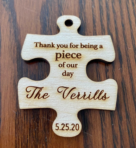 Wooden Puzzle Piece Wedding Favor