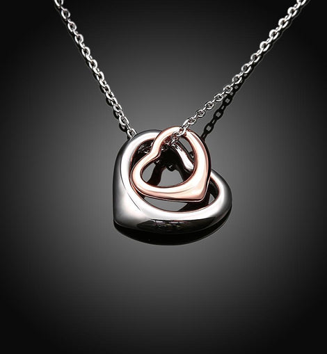 Classic 2 PC Heart Necklace 18