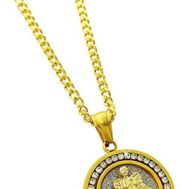 Pave Angel Necklace Embellished with Crystals in 18K Gold Plated