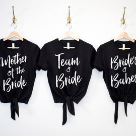 WEDDING Crop Top Shirts with Front Ties