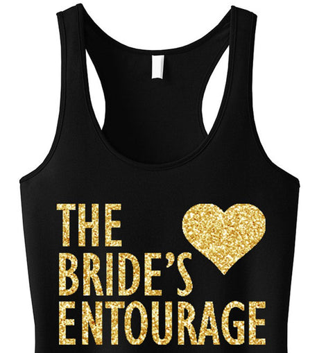 BRIDE'S ENTOURAGE Gold GLITTER Tank Top