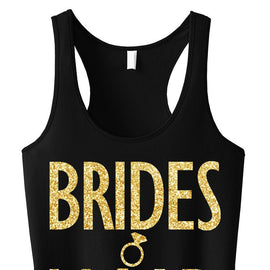 BRIDESMAID Gold GLITTER Tank Top Black