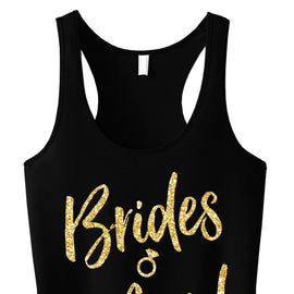 Bridesmaid Script Tank Top with Gold Glitter -