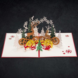 Red Reindeer 3-D Greeting Card