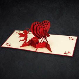 Cupid Couple 3-D Greeting Card