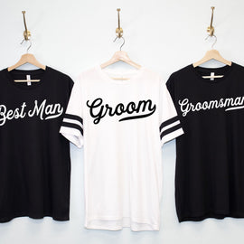 GROOM & GROOMSMEN Shirts jersey style for Bachelor Party and Wedding