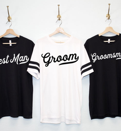 GROOM & GROOMSMEN Shirts jersey style for Bachelor Party and Wedding