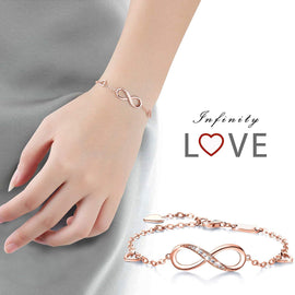 White  Elements Infinite Pendant Chain Bracelet in 14K Rose Gold