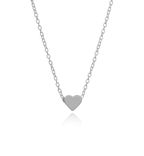 Classic Heart 18K White Gold Plated Necklace in 18K White Gold Plated