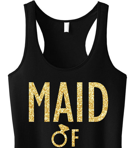 MAID of HONOR Gold GLITTER Tank Top