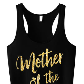 Mother of the Bride Script Tank Top with Gold Glitter - Pick Color