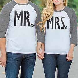 MR + MRS BASEBALL TEES CUSTOM NAMES + NUMBERS -