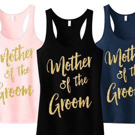 Mother of the Groom Script Tank Top with Gold