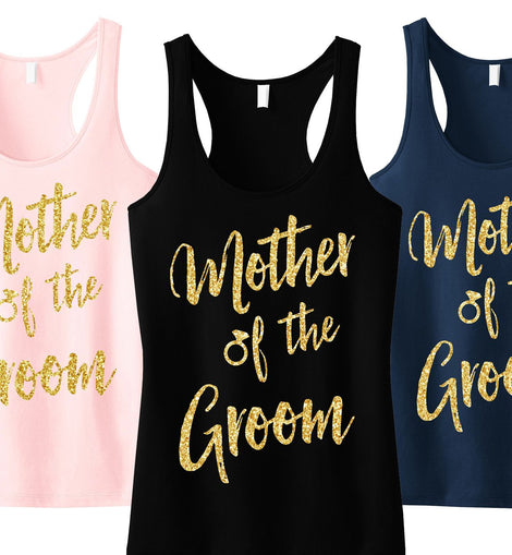 Mother of the Groom Script Tank Top with Gold