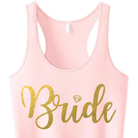 Blush Bride Tank Top with Gold Foil Print