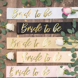 Bride To Be Gold Foil Sash | Lots of colors!