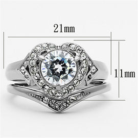 TK1087 - High polished (no plating) Stainless Steel Ring with AAA