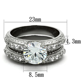 TK1228 - High polished (no plating) Stainless Steel Ring with AAA