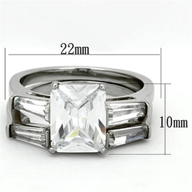 TK1229 - High polished (no plating) Stainless Steel Ring with AAA