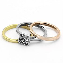 TK1277 - Three Tone (IP Gold & IP Rose Gold & High Polished) Stainless