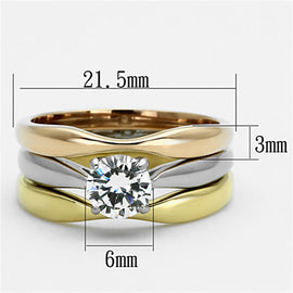 TK1278 - Three Tone (IP Gold & IP Rose Gold & High Polished) Stainless