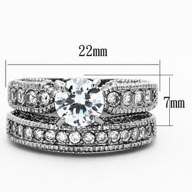 TK1318 - High polished (no plating) Stainless Steel Ring with AAA