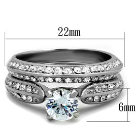 TK1920 - High polished (no plating) Stainless Steel Ring with AAA