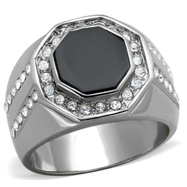 Men Stainless Steel Synthetic Crystal Rings TK2066