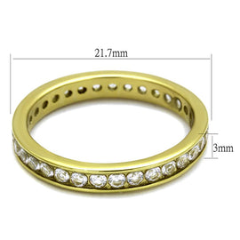 TK2343G - IP Gold(Ion Plating) Stainless Steel Ring with AAA Grade CZ