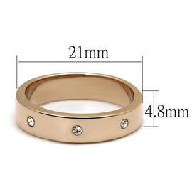 TK3107 - IP Rose Gold(Ion Plating) Stainless Steel Ring with Top Grade