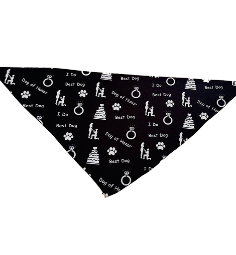 Dog of Honor Wedding Black Tie On Dog Bandana