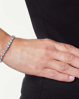 42.00 CTTW Tennis Bracelet with Austrian Crystals – Italian Design in 18K White Gold Plating