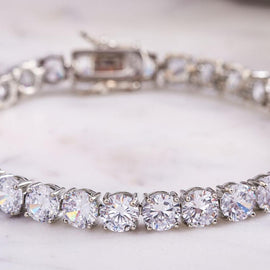 42.00 CTTW Tennis Bracelet with Crystals ITALY Design