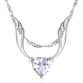 Guardian Angel Wing Necklace Made with Austrian Crystal ITALY Design