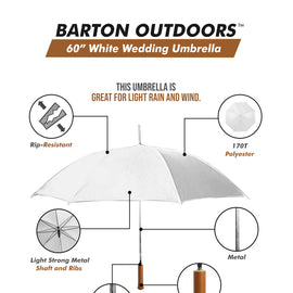 60" White Wedding Umbrellas