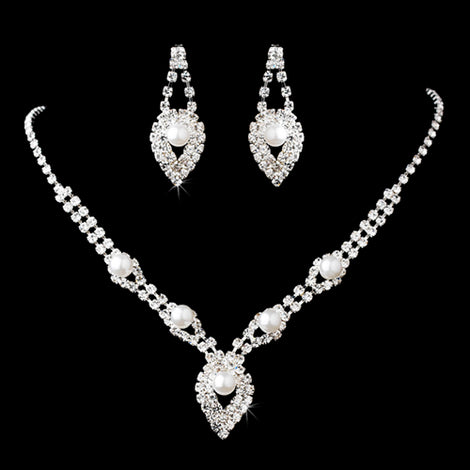 Radiant Bridal Crystal & Pearl Jewelry Set