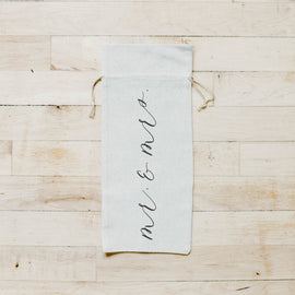 Mr. & Mrs. Calligraphy Wine Bag