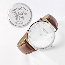 Engraved Watch For Him, Personalized Anniversary Gift for Boyfriend