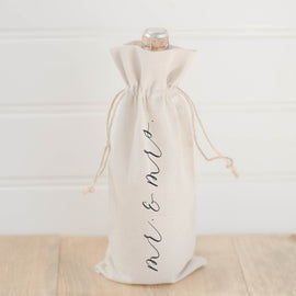 Mr. & Mrs. Calligraphy Wine Bag