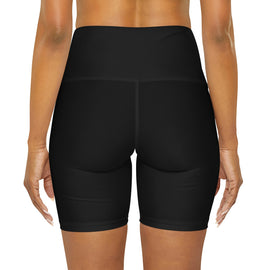 Womens High Waisted Black Yoga Shorts, Bride Accessories, Wedding