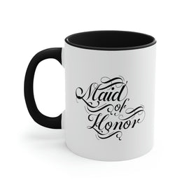 Two-tone Accent Ceramic Mug 11oz, Maid Of Honor, Wedding Bridal Party