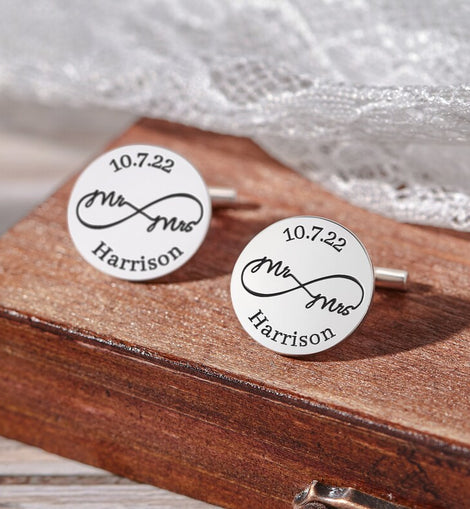 Wedding Gift For Groom, Personalized Cufflinks